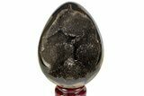 Septarian Dragon Egg Geode - Black Crystals #191465-2